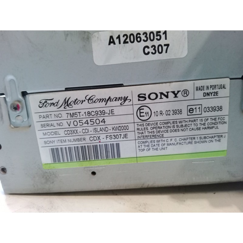 Recambio de radio cd para ford focus ii (da_, hcp, dp) 1.6 tdci referencia OEM IAM 7M5T18C939JE  