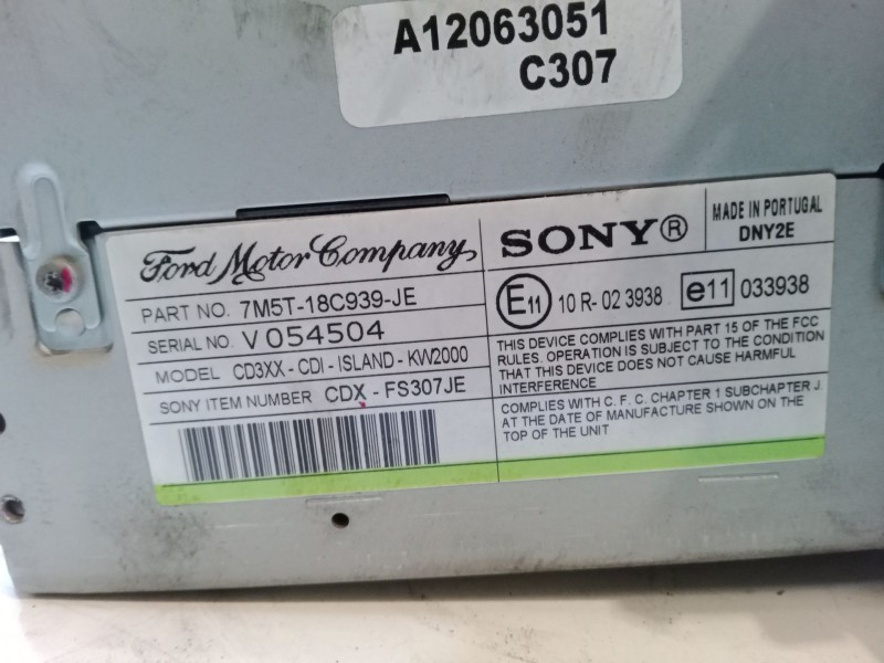 Recambio de radio cd para ford focus ii (da_, hcp, dp) 1.6 tdci referencia OEM IAM 7M5T18C939JE  
