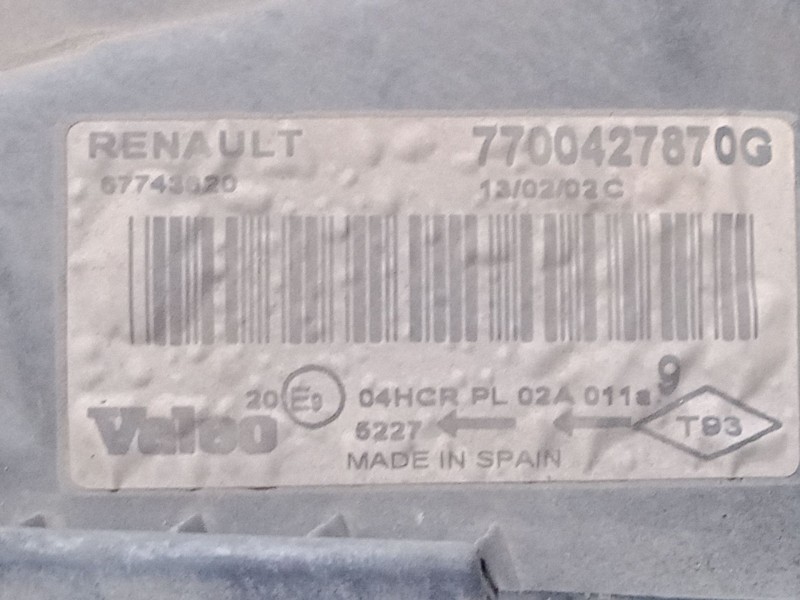 Recambio de faro derecho para renault megane i classic (la0/1_) 1.4 16v (la0d, la1h, la0w, la10) referencia OEM IAM 7700427870G 