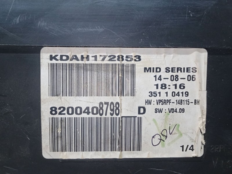 Recambio de cuadro instrumentos para renault megane ii (bm0/1_, cm0/1_) 1.5 dci (bm1e, cm1e) referencia OEM IAM 8200408798D  KDA