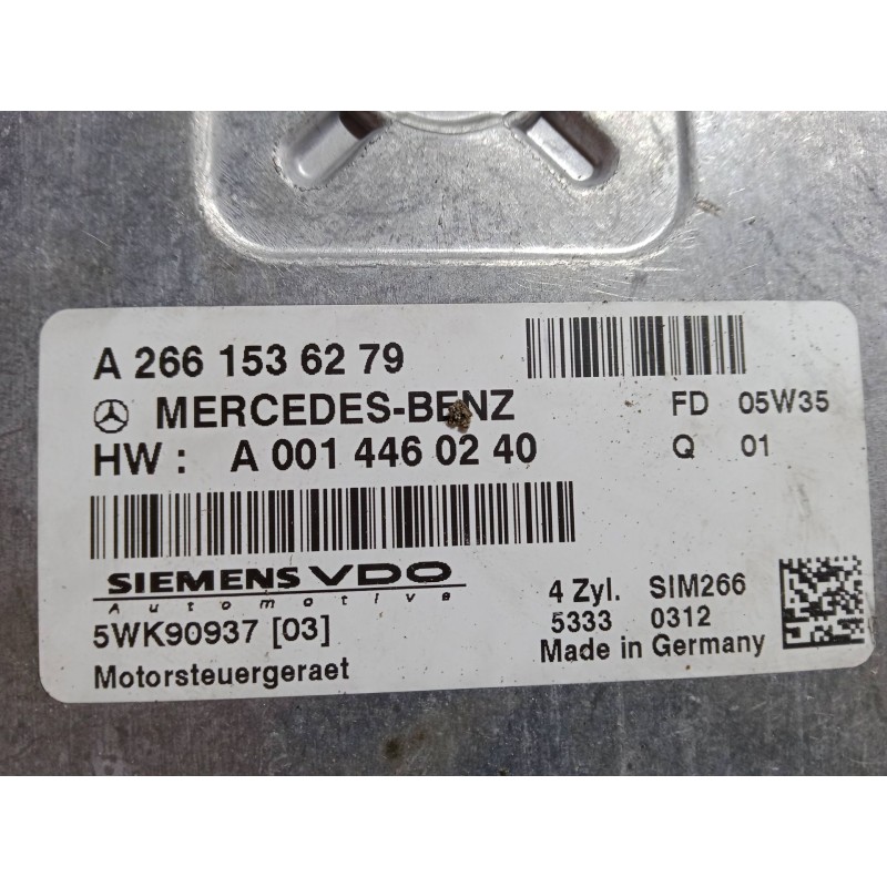 Recambio de centralita motor uce para mercedes-benz clase a (w169) a 170 (169.032, 169.332) referencia OEM IAM A2661536279  