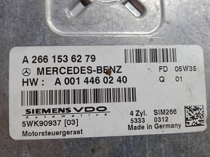 Recambio de centralita motor uce para mercedes-benz clase a (w169) a 170 (169.032, 169.332) referencia OEM IAM A2661536279  