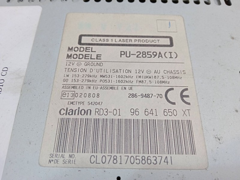 Recambio de radio cd para citroën xsara picasso (n68) 1.6 hdi referencia OEM IAM   