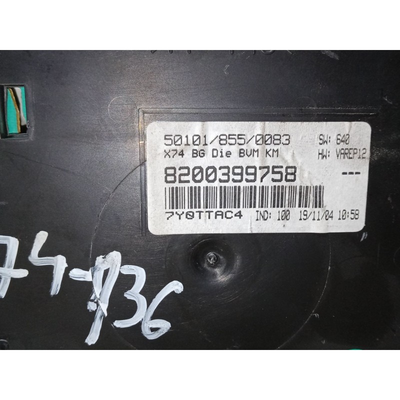 Recambio de cuadro instrumentos para renault laguna ii (bg0/1_) 1.9 dci (bg0e) referencia OEM IAM 7YØTTAC4  