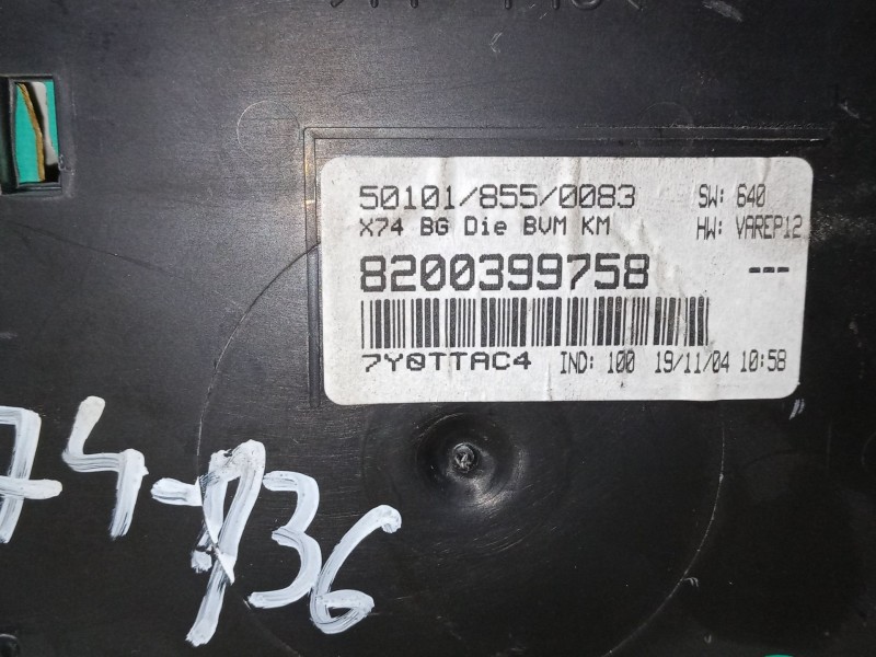 Recambio de cuadro instrumentos para renault laguna ii (bg0/1_) 1.9 dci (bg0e) referencia OEM IAM 7YØTTAC4  