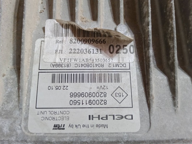 Recambio de centralita motor uce para renault kangoo express (fw0/1_) 1.5 dci 70 (fw0a, kw0v) referencia OEM IAM 8200909666  