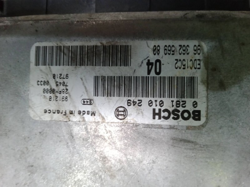 Recambio de centralita motor uce para citroën xsara break (n2) 2.0 hdi 90 referencia OEM IAM 9636256980 EDC15C2 04 0281010249