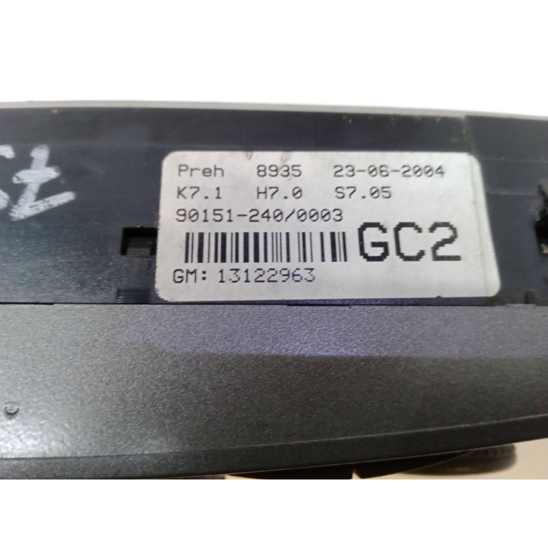 Recambio de mando climatizador para opel astra h (a04) 2.0 turbo (l48) referencia OEM IAM 13122963GC2  90151240