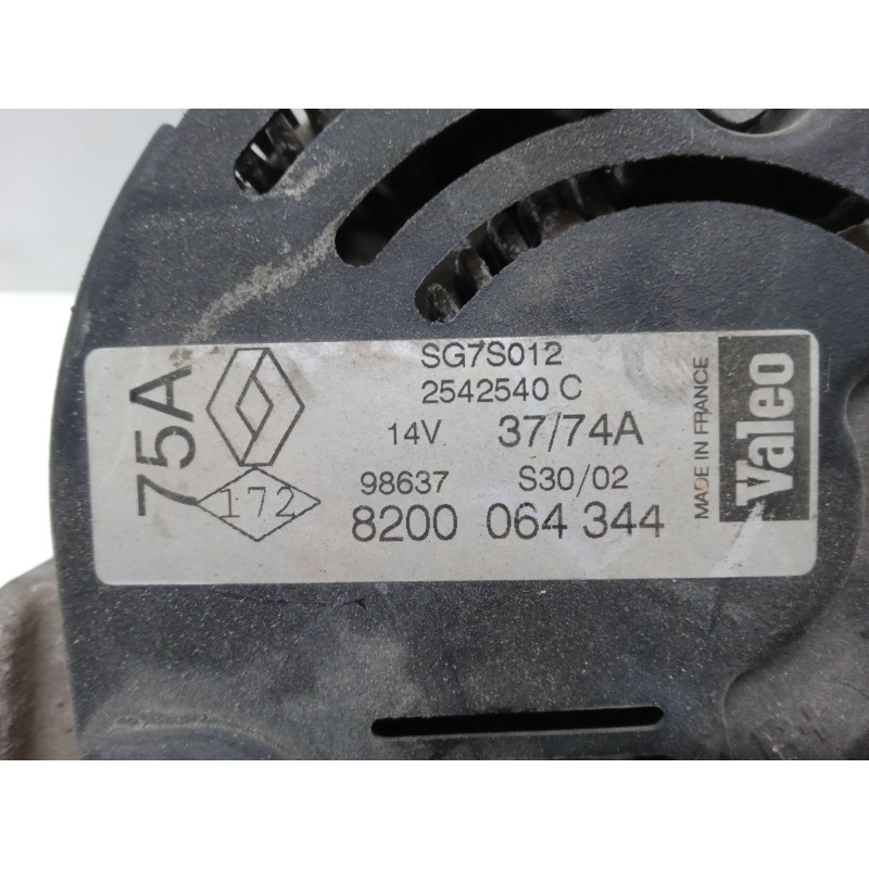 Recambio de alternador para renault twingo i (c06_) 1.2 16v (c06c, c06d, c06k) referencia OEM IAM 8200064344 2542540C SG7S012