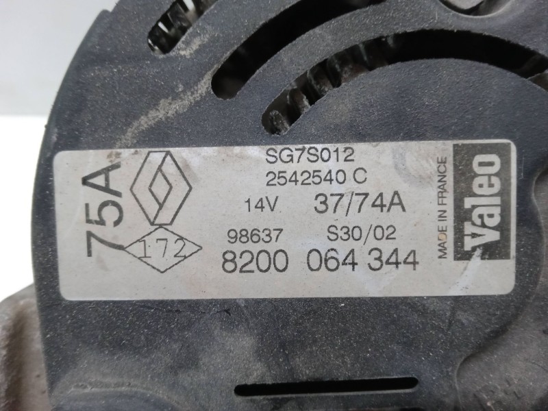 Recambio de alternador para renault twingo i (c06_) 1.2 16v (c06c, c06d, c06k) referencia OEM IAM 8200064344 2542540C SG7S012