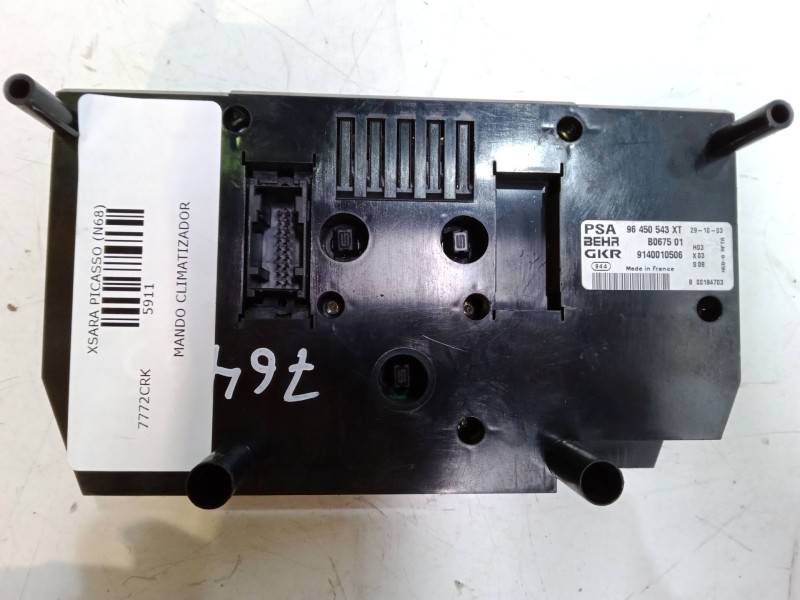 Recambio de mando climatizador para citroën xsara picasso (n68) 2.0 hdi referencia OEM IAM 96450543XT 9140010506 B067501