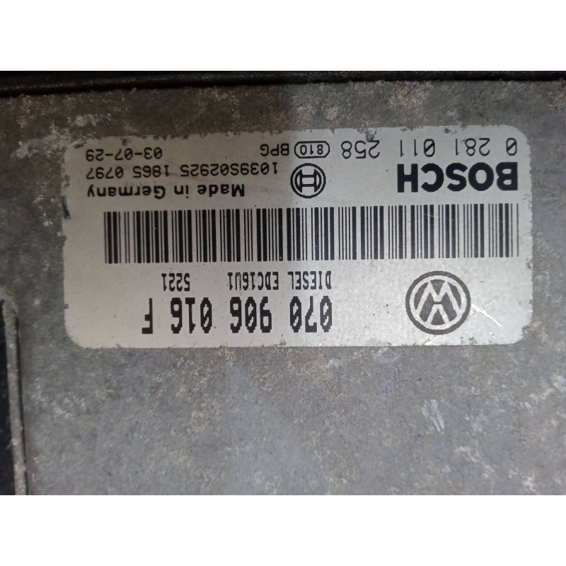 Recambio de centralita motor uce para volkswagen touareg (7la, 7l6, 7l7) 2.5 r5 tdi referencia OEM IAM 0281011258 1039S02925 070