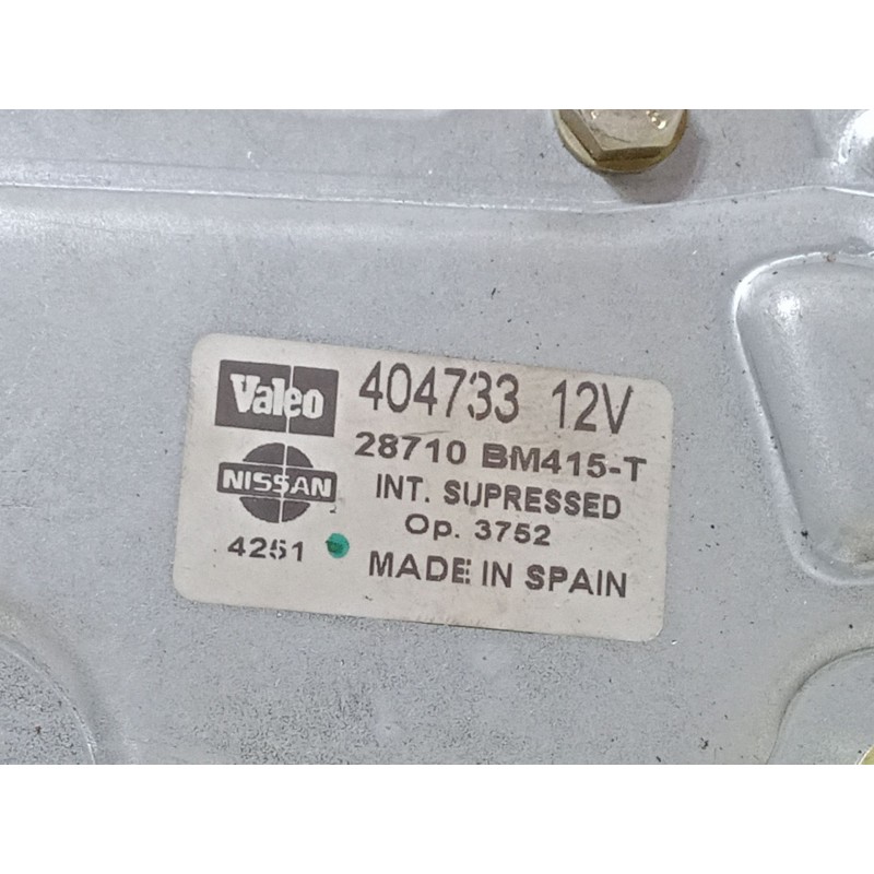 Recambio de motor limpia trasero para nissan almera ii hatchback (n16) 2.2 di referencia OEM IAM 28710BM415T  404733