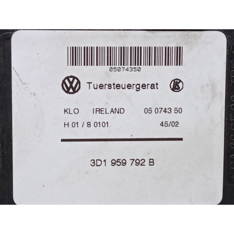 Recambio de motor elevaluna delantero derecho para volkswagen touareg (7la, 7l6, 7l7) 5.0 v10 tdi referencia OEM IAM 3D1959792B 