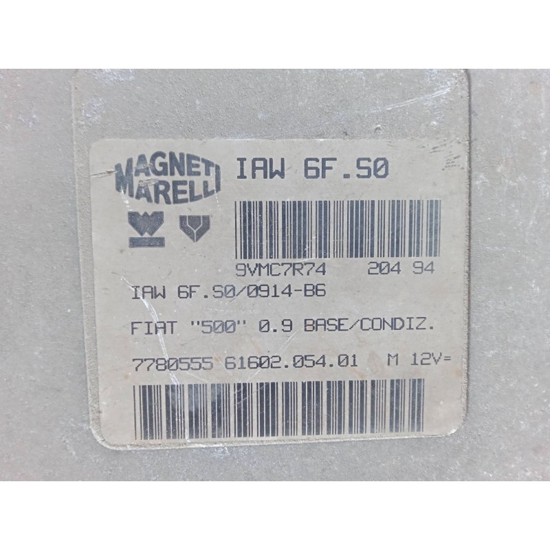 Recambio de centralita motor uce para fiat cinquecento (170_) 0.9 i.e. s (170af, 170cf) referencia OEM IAM 7780555 IAW6F.S0 6160