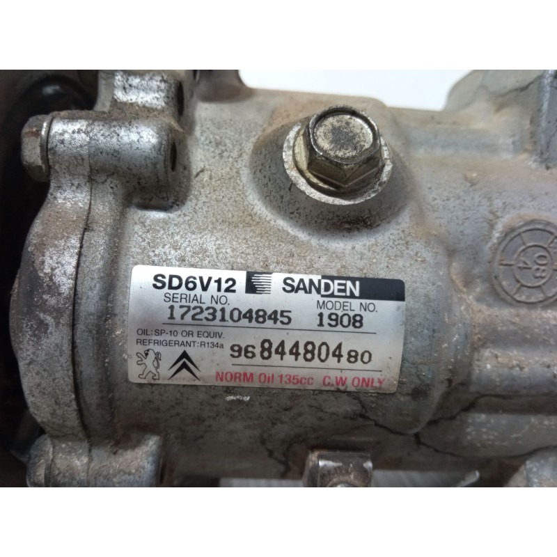 Recambio de compresor a/a para peugeot bipper tepee 1.4 hdi referencia OEM IAM 9684480480 1908 SD6V12