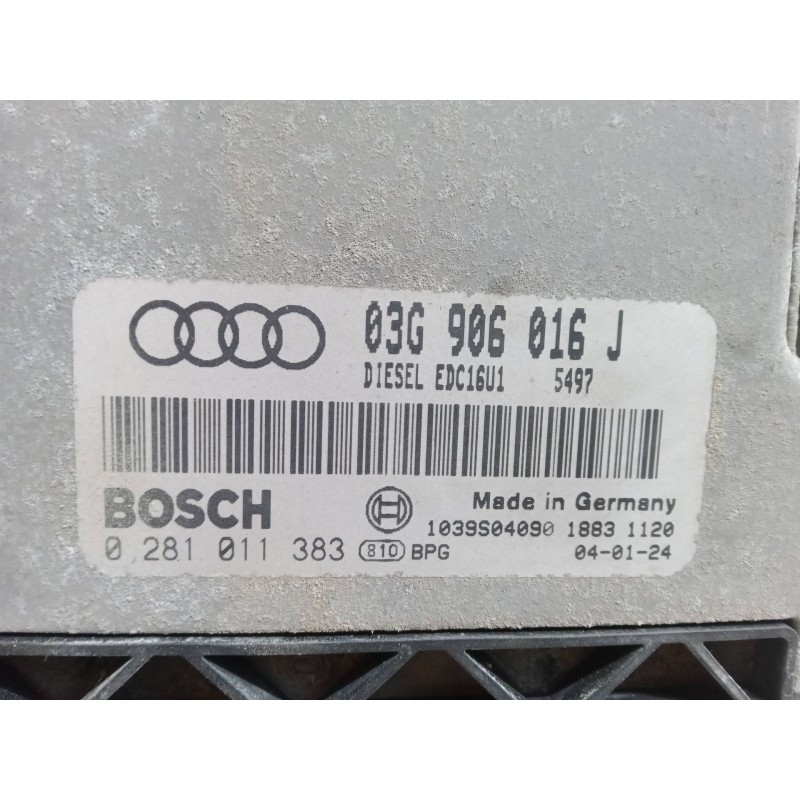 Recambio de centralita motor uce para audi a3 (8p1) 1.9 tdi referencia OEM IAM 03G906016J EDC16 0281011383