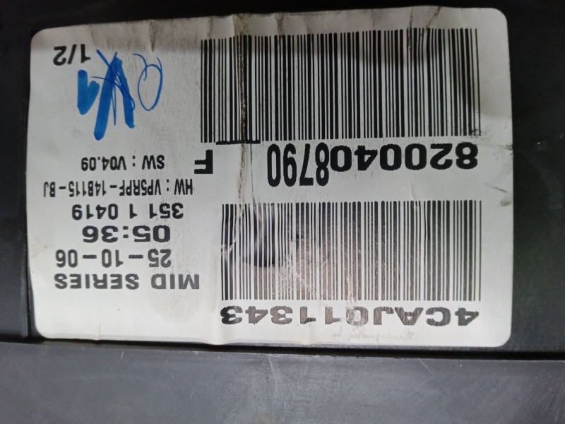 Recambio de cuadro instrumentos para renault megane ii (bm0/1_, cm0/1_) 1.6 16v referencia OEM IAM 8200408790  