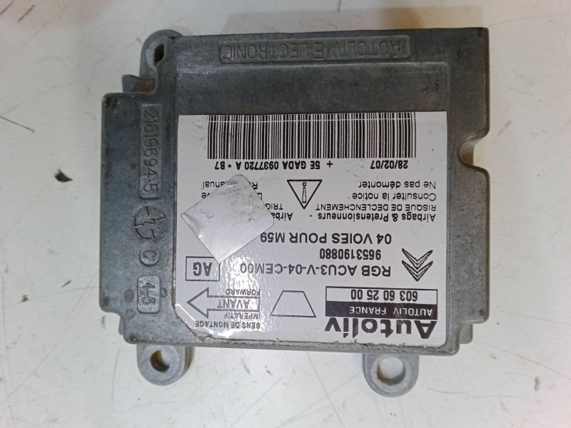 Recambio de centralita airbag para citroën berlingo / berlingo first furgoneta/monovolumen (m_) 1.6 hdi 90 (mb9hx, mc9hx) refere