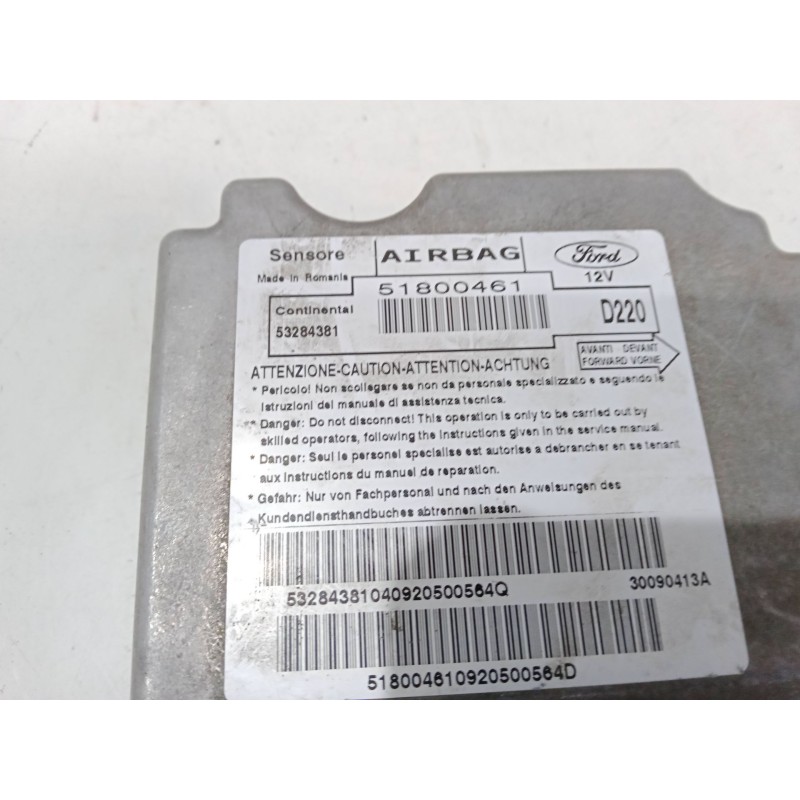 Recambio de centralita airbag para ford ka (ru8) 1.3 tdci referencia OEM IAM 51800461 53284381 