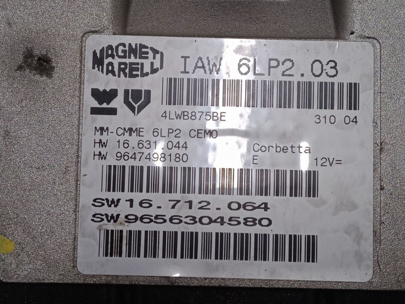 Recambio de centralita motor uce para peugeot 206 hatchback (2a/c) 1.4 16v referencia OEM IAM   