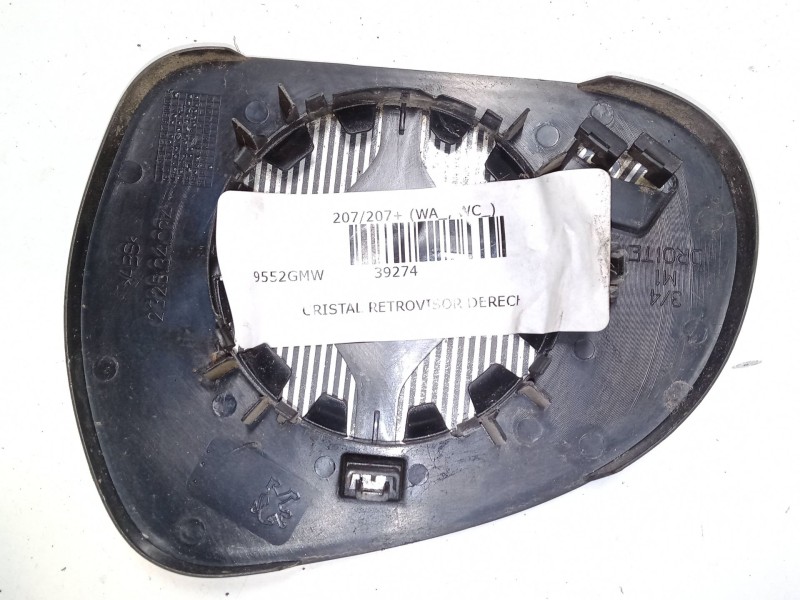 Recambio de cristal retrovisor derecho para peugeot 207/207+ (wa_, wc_) 1.4 16v referencia OEM IAM   