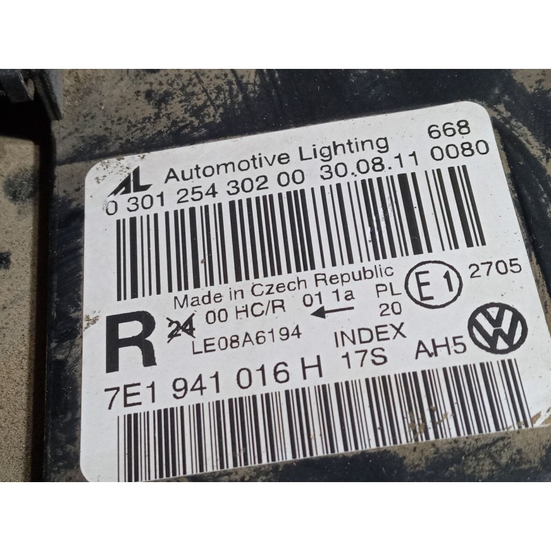 Recambio de faro derecho para volkswagen transporter t5 furgoneta (7ha, 7hh, 7ea, 7eh) 2.0 tdi referencia OEM IAM 7E1941016H17SA