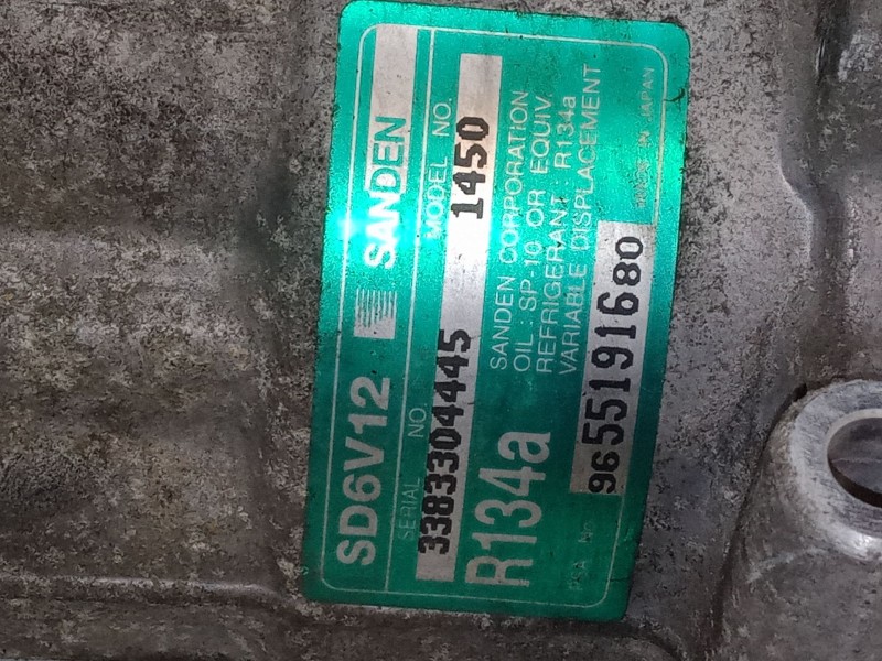 Recambio de compresor a/a para citroën c3 i (fc_, fn_) 1.4 hdi referencia OEM IAM 9655191680 1450 SD6V12