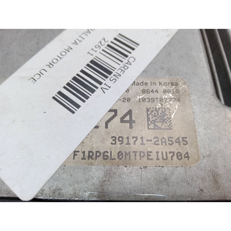 Recambio de centralita motor uce para kia carens iv 1.7 crdi referencia OEM IAM 39171-2A545  0281033603