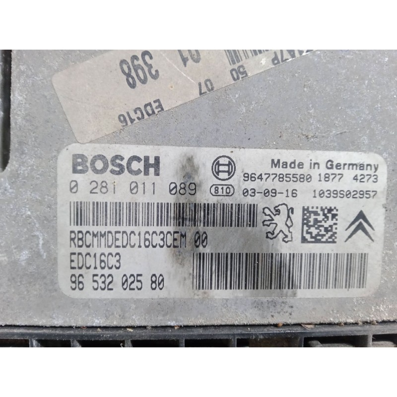 Recambio de centralita motor uce para peugeot 206 hatchback (2a/c) 1.4 hdi eco 70 referencia OEM IAM 9653202580  