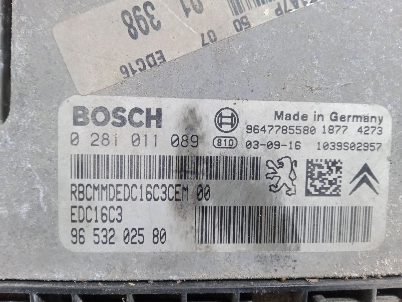 Recambio de centralita motor uce para peugeot 206 hatchback (2a/c) 1.4 hdi eco 70 referencia OEM IAM 9653202580  