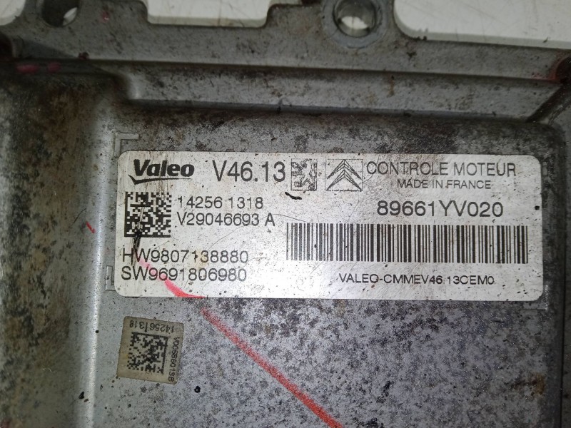 Recambio de centralita motor uce para citroën c1 ii (pa_, ps_) 1.2 vti 82 referencia OEM IAM 89661YV020  SW9691806980