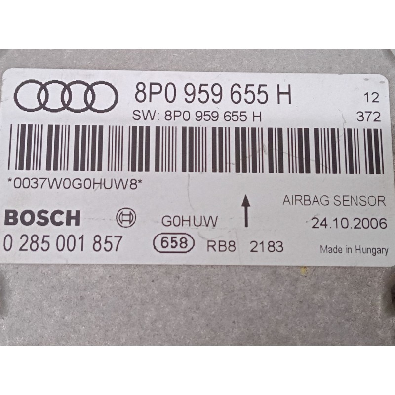 Recambio de centralita airbag para audi a3 sportback (8pa) 1.6 fsi referencia OEM IAM 8P0959655H 0 285 001 857 0037W0G0HUW8