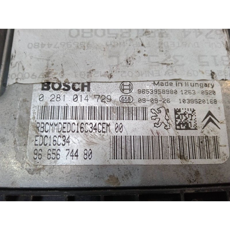 Recambio de centralita motor uce para peugeot 5008 (0u_, 0e_) 1.6 hdi referencia OEM IAM 0281014729 EDC16C34 9665674480