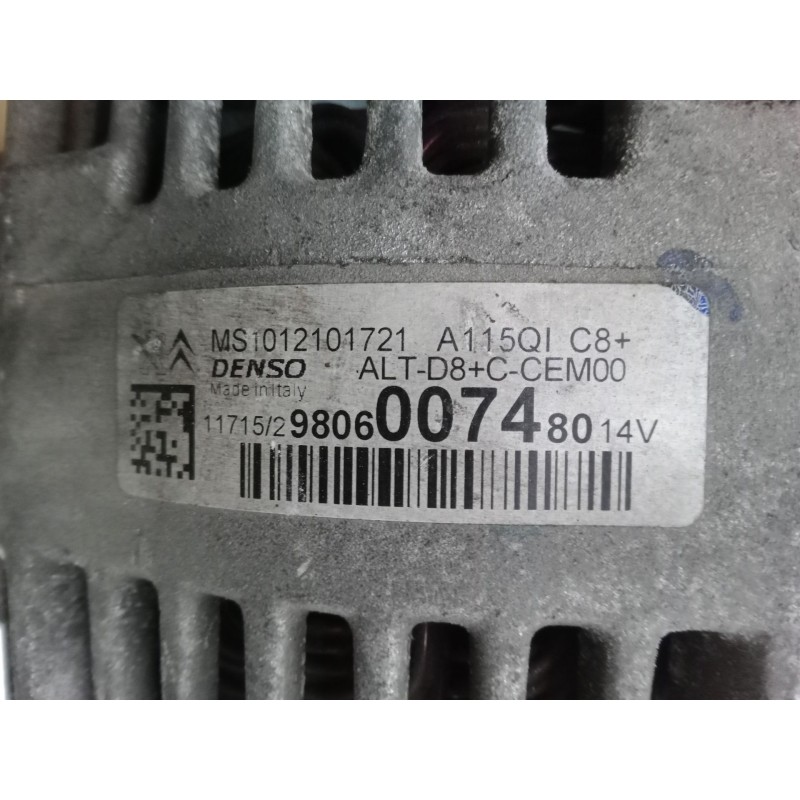 Recambio de alternador para citroën c3 picasso (sh_) 1.2 thp 110 referencia OEM IAM MS1012101721 A115QI C8+ 9806007480