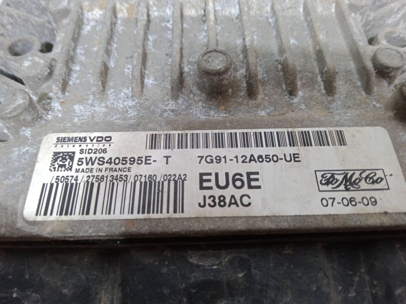 Recambio de centralita motor uce para ford mondeo iv (ba7) 2.0 tdci referencia OEM IAM 7G9112A650UE SID206 5WS40595ET