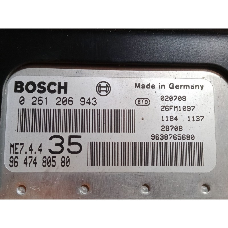 Recambio de centralita motor uce para peugeot 307 (3a/c) 1.6 16v referencia OEM IAM 9638765680 0261206943 9647480580