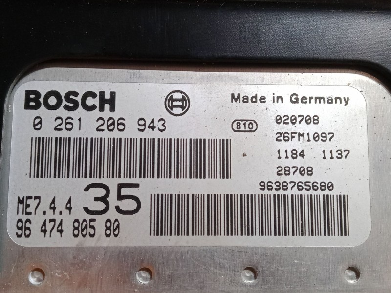 Recambio de centralita motor uce para peugeot 307 (3a/c) 1.6 16v referencia OEM IAM 9638765680 0261206943 9647480580