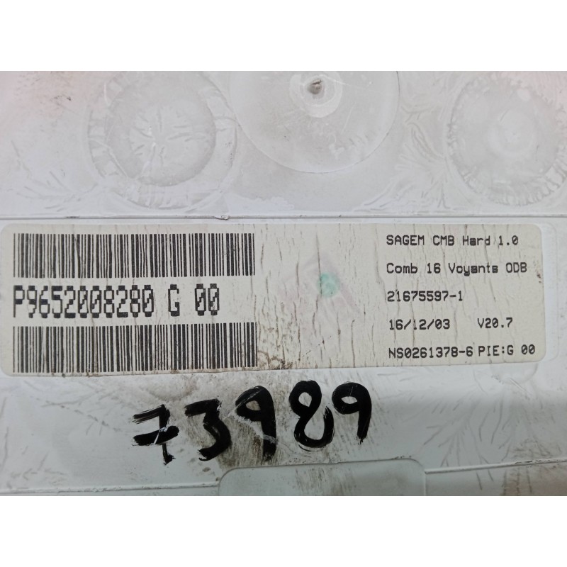 Recambio de cuadro instrumentos para citroën c3 i (fc_, fn_) 1.1 i referencia OEM IAM P9652008280G00  21675597-1