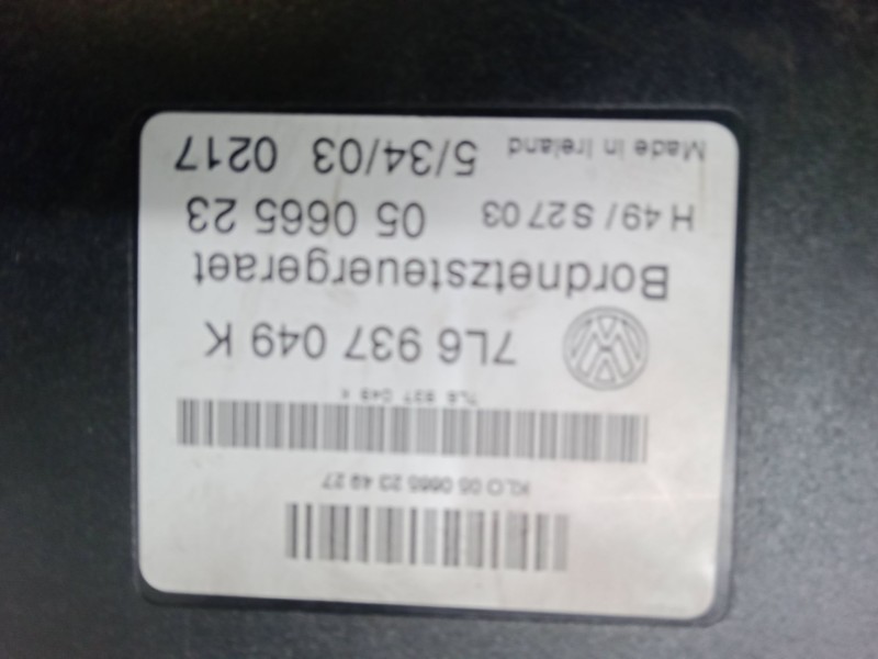 Recambio de centralita confort para volkswagen touareg (7la, 7l6, 7l7) 2.5 r5 tdi referencia OEM IAM 7L6937049K   Recambio de centralita confort para volkswagen touareg (7la, 7l6, 7l7) 2.5 r5 tdi referencia OEM IAM 7L6937049K