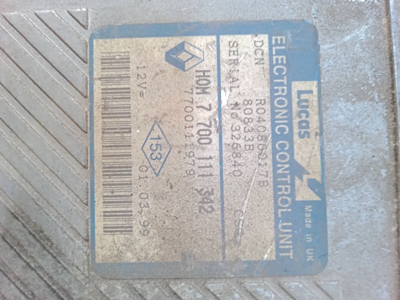 Recambio de centralita motor uce para renault megane scenic (ja0/1_) 1.9 d (ja0j) referencia OEM IAM HOM7700111342 7700111979 R0
