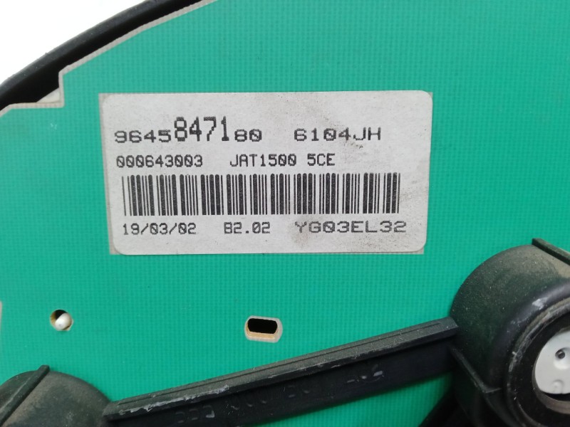 Recambio de cuadro instrumentos para peugeot 206 hatchback (2a/c) 1.4 i referencia OEM IAM 9645847180 JAT15005CE 000643003