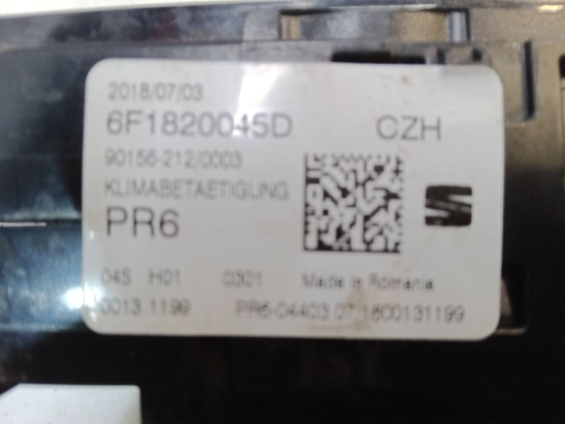 Recambio de mando calefaccion / a/a para seat ibiza v (kj1, kjg) 1.0 tsi referencia OEM IAM 6F1820045D  901562120003