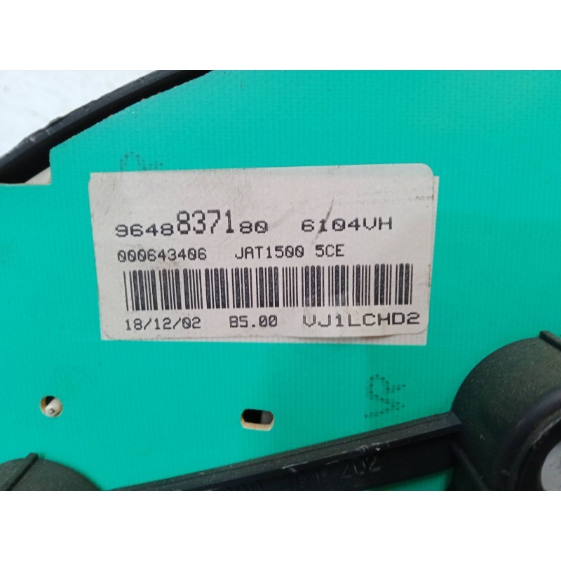 Recambio de cuadro instrumentos para peugeot 206 hatchback (2a/c) 1.6 16v referencia OEM IAM 9648837180 JAT15005CE 000643406