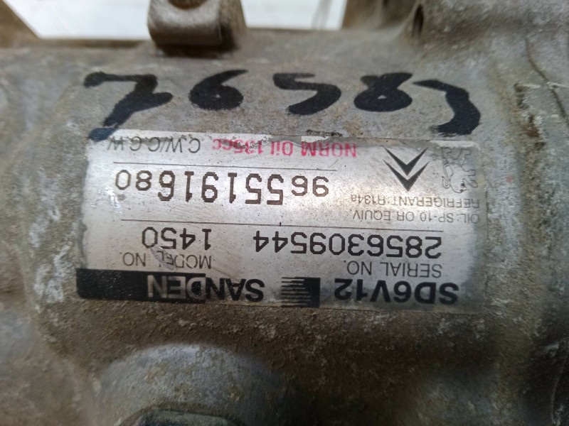 Recambio de compresor a/a para citroën c2 (jm_) 1.1 referencia OEM IAM 9655191680 1450F SD6V12