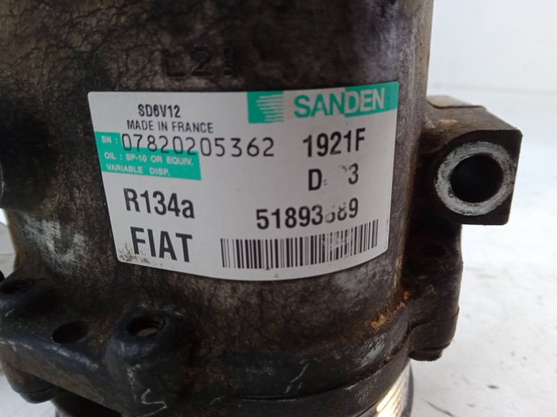 Recambio de compresor a/a para peugeot bipper tepee 1.3 hdi 75 referencia OEM IAM 51893689 1921F SD6V12