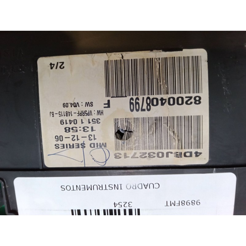 Recambio de cuadro instrumentos para renault megane ii coupé-cabriolet (em0/1_) 1.5 dci (em1e) referencia OEM IAM 8200408799F  