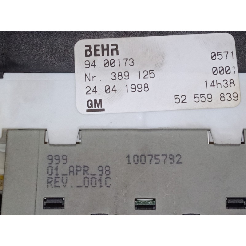 Recambio de mando calefaccion / a/a para opel astra g hatchback (t98) 1.6 (f08, f48) referencia OEM IAM 52559839  