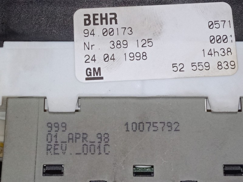 Recambio de mando calefaccion / a/a para opel astra g hatchback (t98) 1.6 (f08, f48) referencia OEM IAM 52559839  