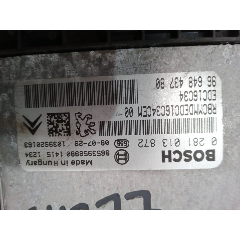 Recambio de centralita motor uce para peugeot 207/207+ (wa_, wc_) 1.6 hdi referencia OEM IAM 0281013872 EDC 16C34 9664843780